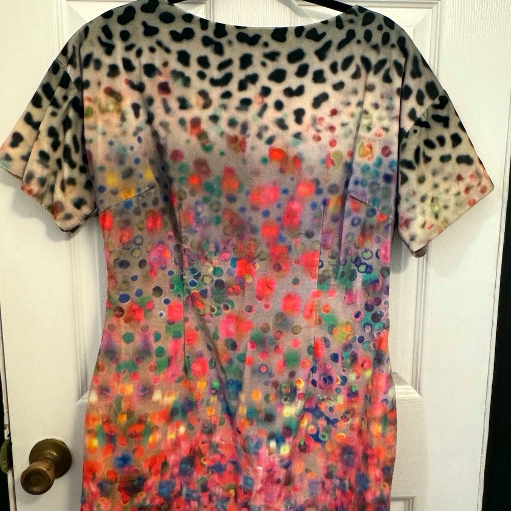 H & M velvet Leopard print multicolored dress, size 12